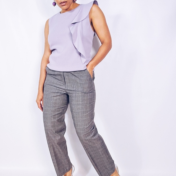 Plaid Crop Trousers - Picture 2 of 9